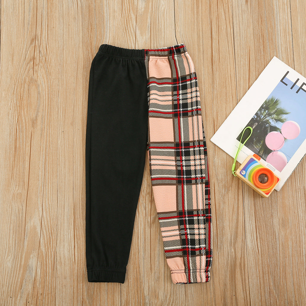 Filles Mode Colorblock Plaid Pantalons Casual