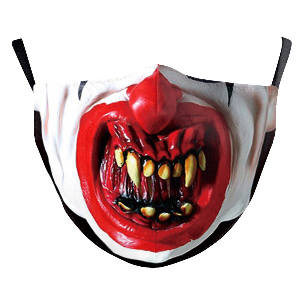 Halloween impression numérique drôle Horreur visage double couche masque de poussière