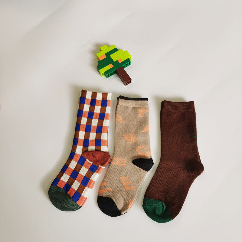 Leopard-print Plaid Coffee-colored chaussons enfants