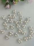 Perle fleur centre accessoires cheveux-silver sole-10 pack