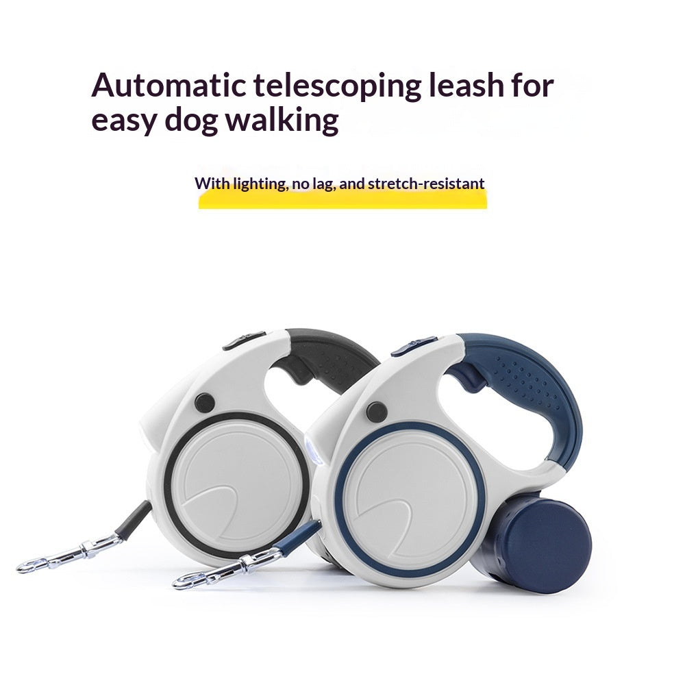 Leash de chien automatique rétractable avec lumière intégrée