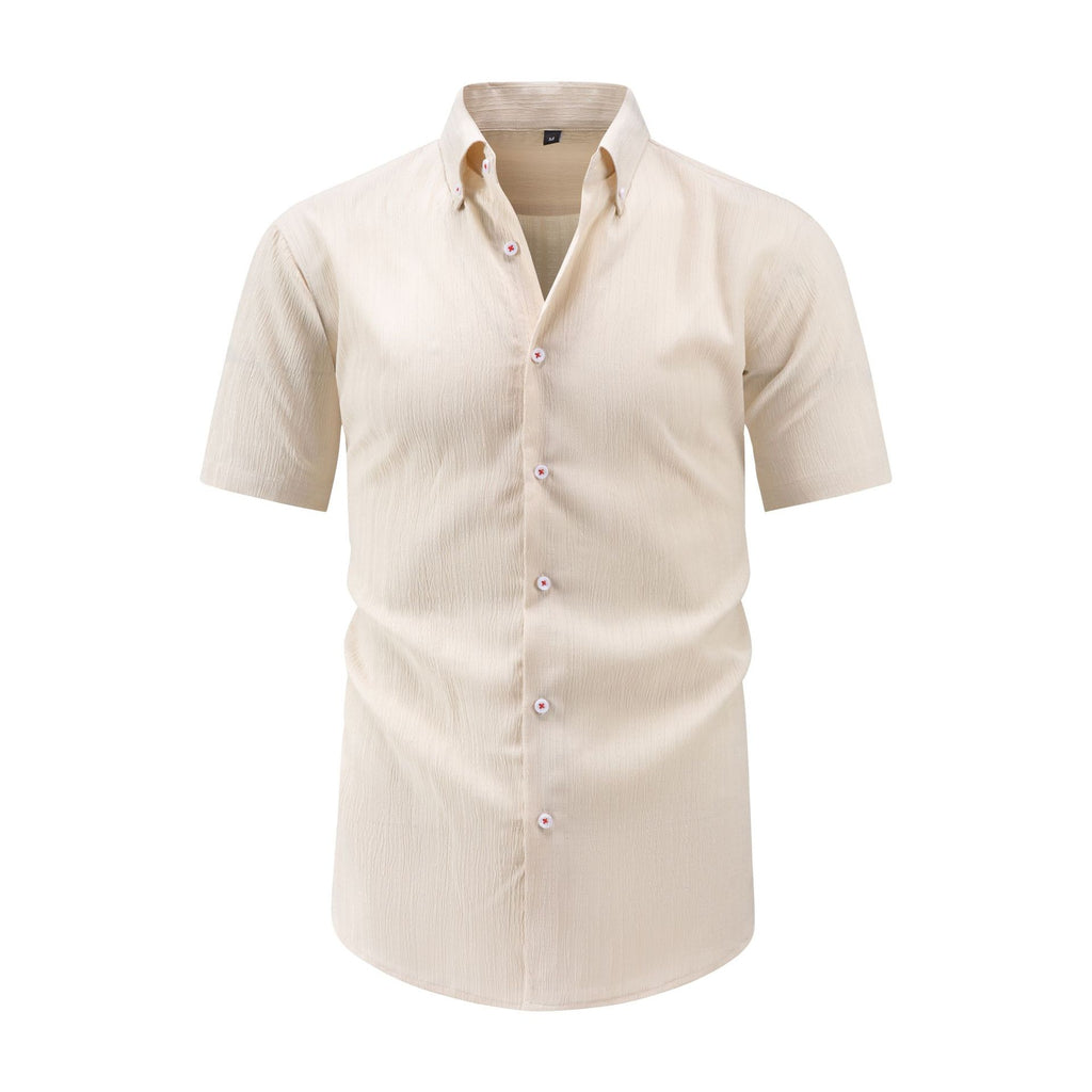 Jiachuan Été Chemise Homme à manches courtes avec Texture de vague
