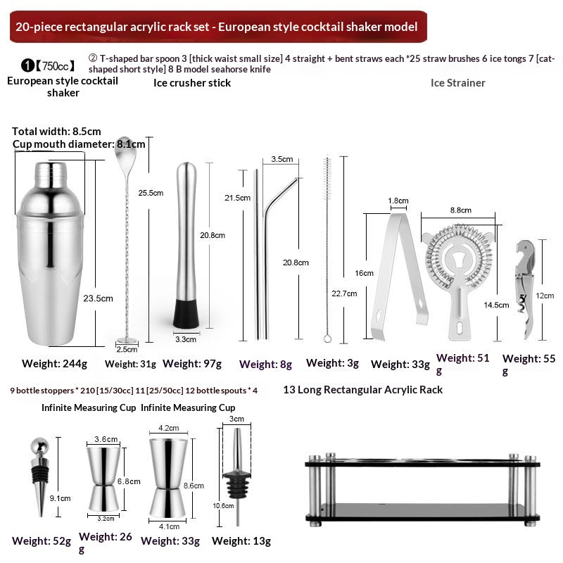 Kit cocktail en inox avec shaker pour vos apéros maison