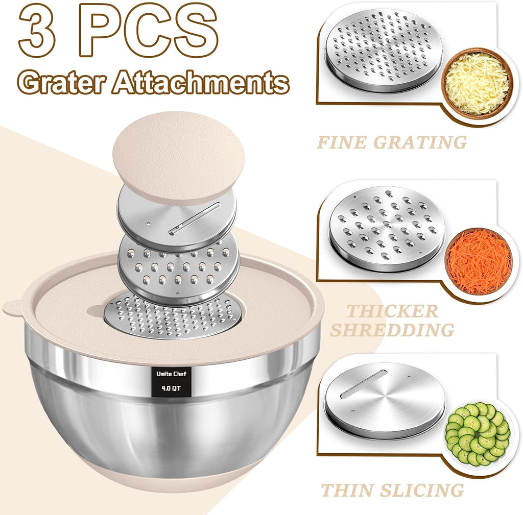 Boîte de 8 bols de mélange en acier inoxydable avec lids hermétiques