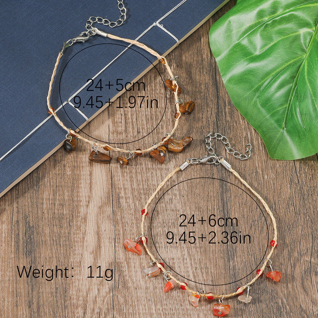 Bohème Multicolore Pebble Anklet pour les femmes