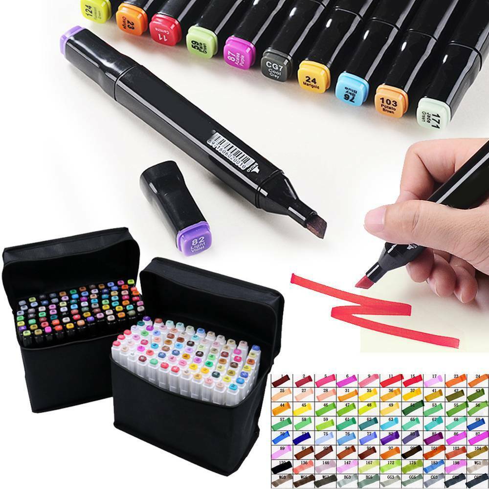 80 Farbe Acrylstifte Marker Set Stylo permanent bricolage Graffiti Sketch Dual Pen