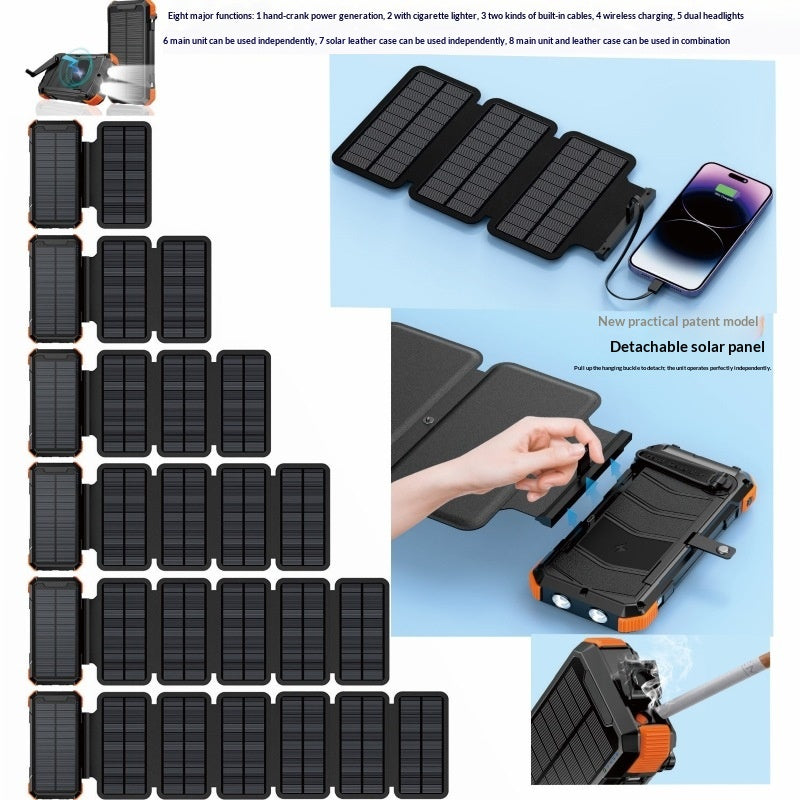 Banque de puissance extérieure avec chargeur solaire pliable à main