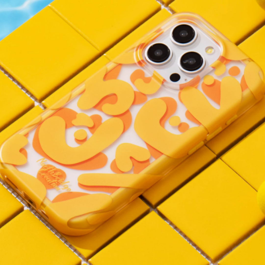 Jaune Graffiti tout compris 2-en-1 Cas de téléphone givré
