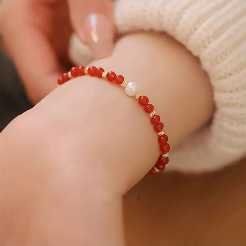 Printemps et été cristal Bracelet Niche Design Gris clair de lune violet Asai Améthyste Bracel