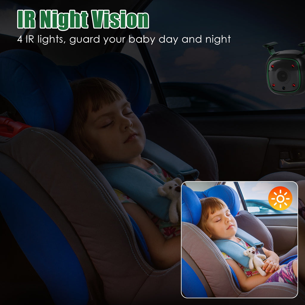 1Pc 1080P Caméra de voiture de bébé pour 2 enfants double chaîne voiture baby moniteur arrière face siège de voiture Ca