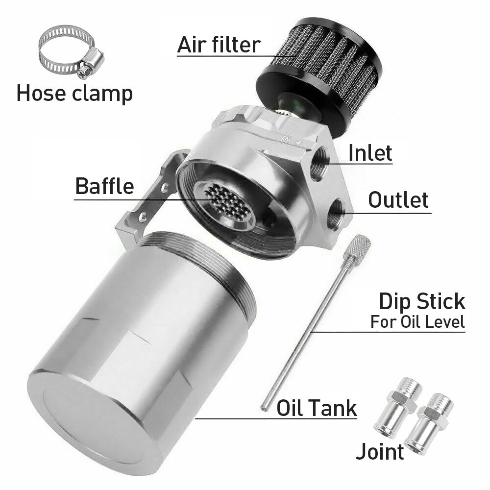 Catch d'huile peut Kit Respirateur Baffled réservoir réservoir 300ML universel avec filtre de tuyau