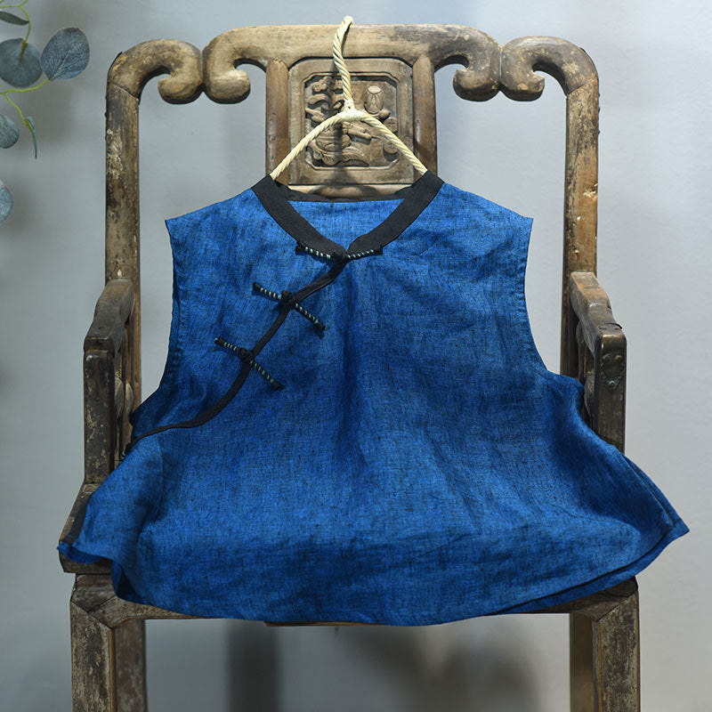 Femmes Lin Vest Retro Casual Waistcoat