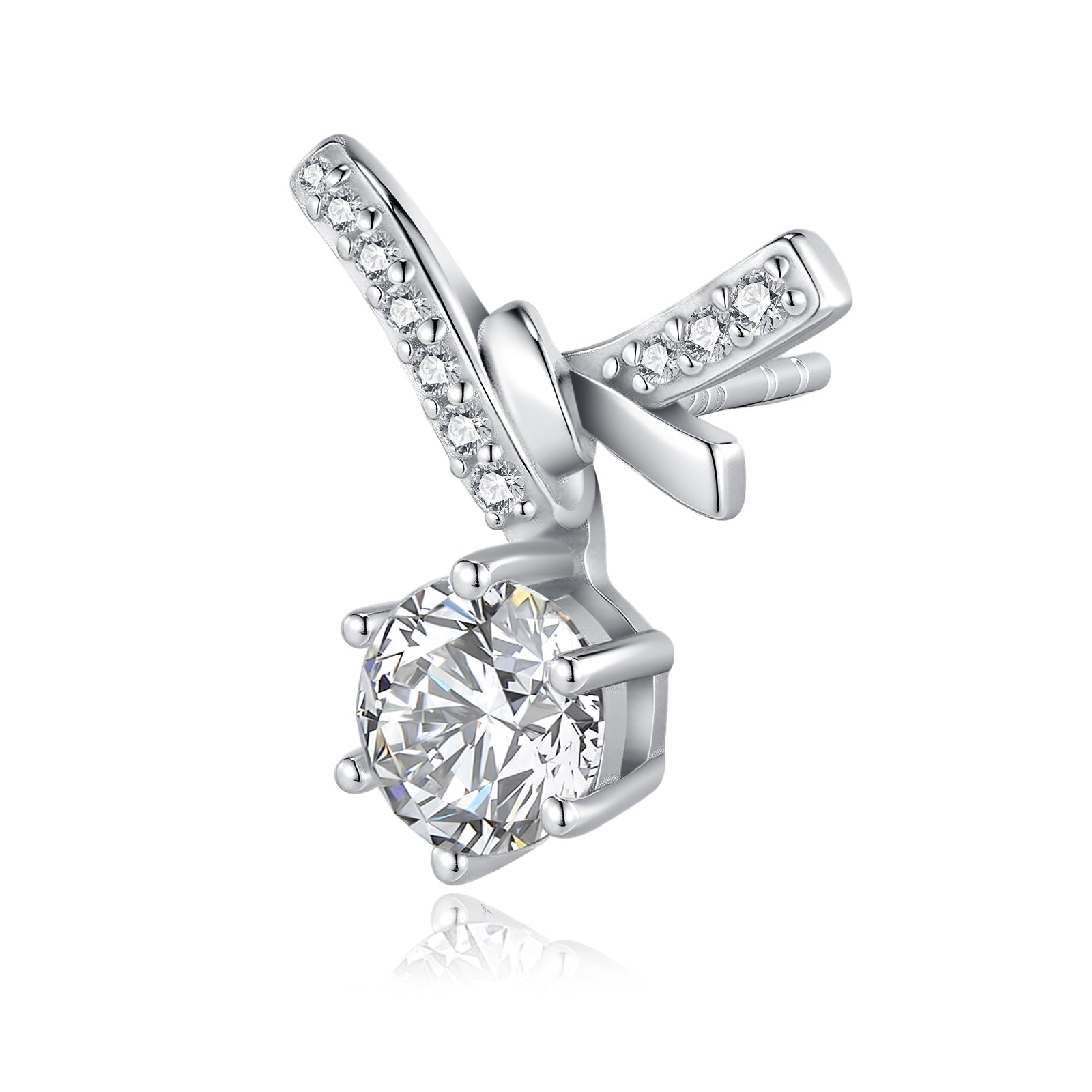 S925 Boucles d'oreilles Sterling Silver Bowknot Stud