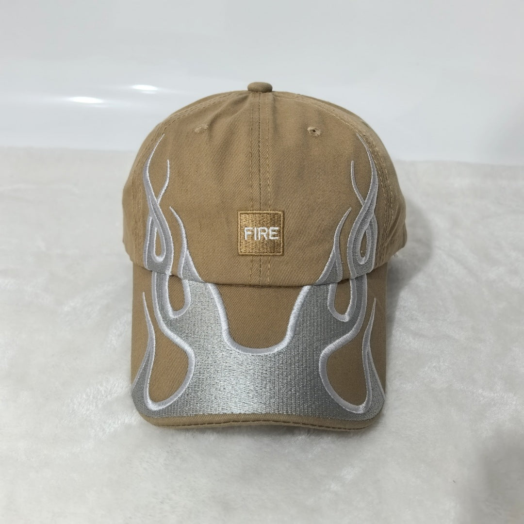 American Retro Hip-hop Style Casquette de baseball de flamme multicolore