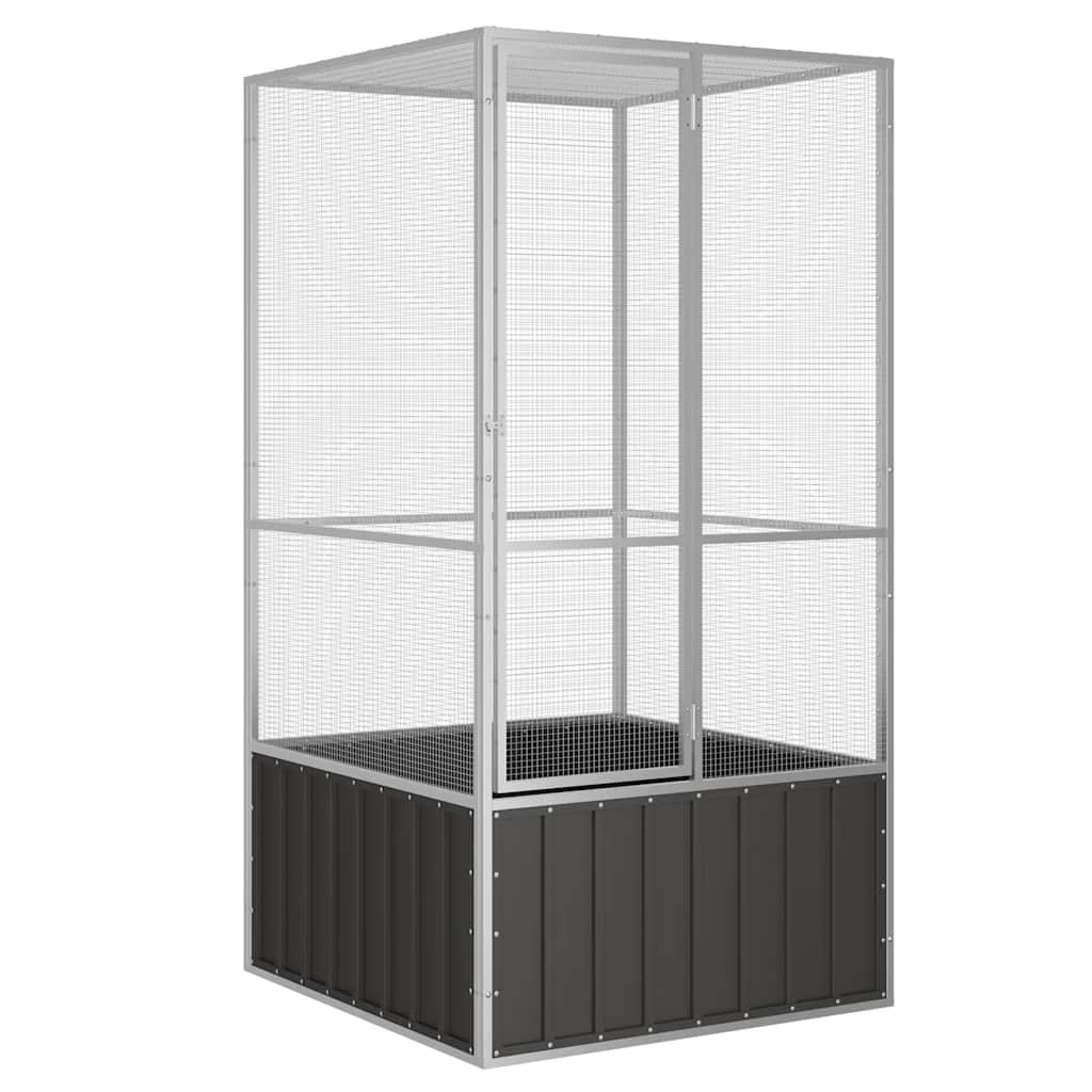 Cage d'oiseau anthracite 111x107x211,5 cm Cage d'oiseaux galvanisé