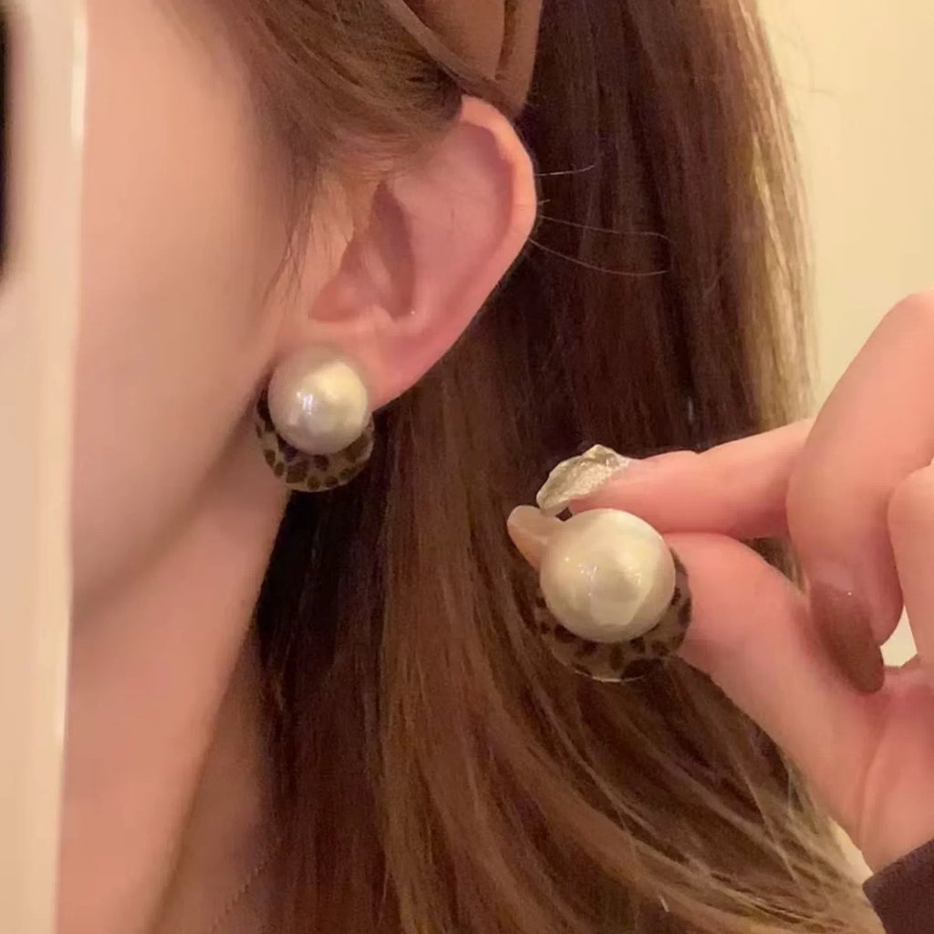 Boucles d'oreilles style coréen Retro Leopard