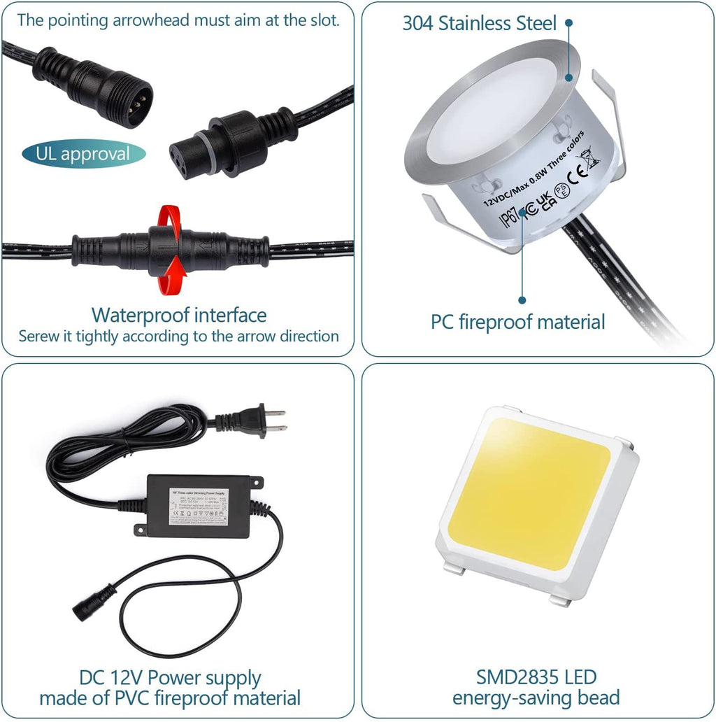 RGB lampe d'extérieur chaîne LED lampe souterraine faible