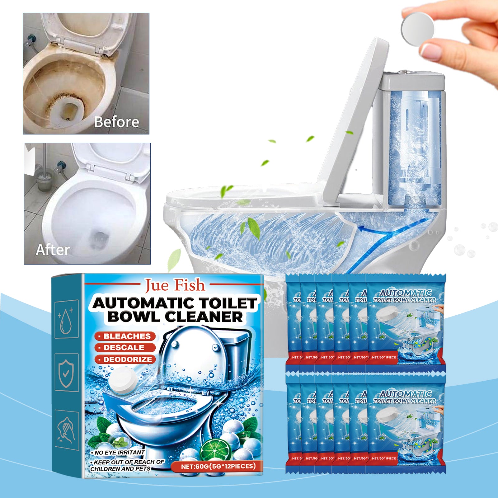 Nettoyage automatique des toilettes Comprimés effervescents -boxed- 60g-1box