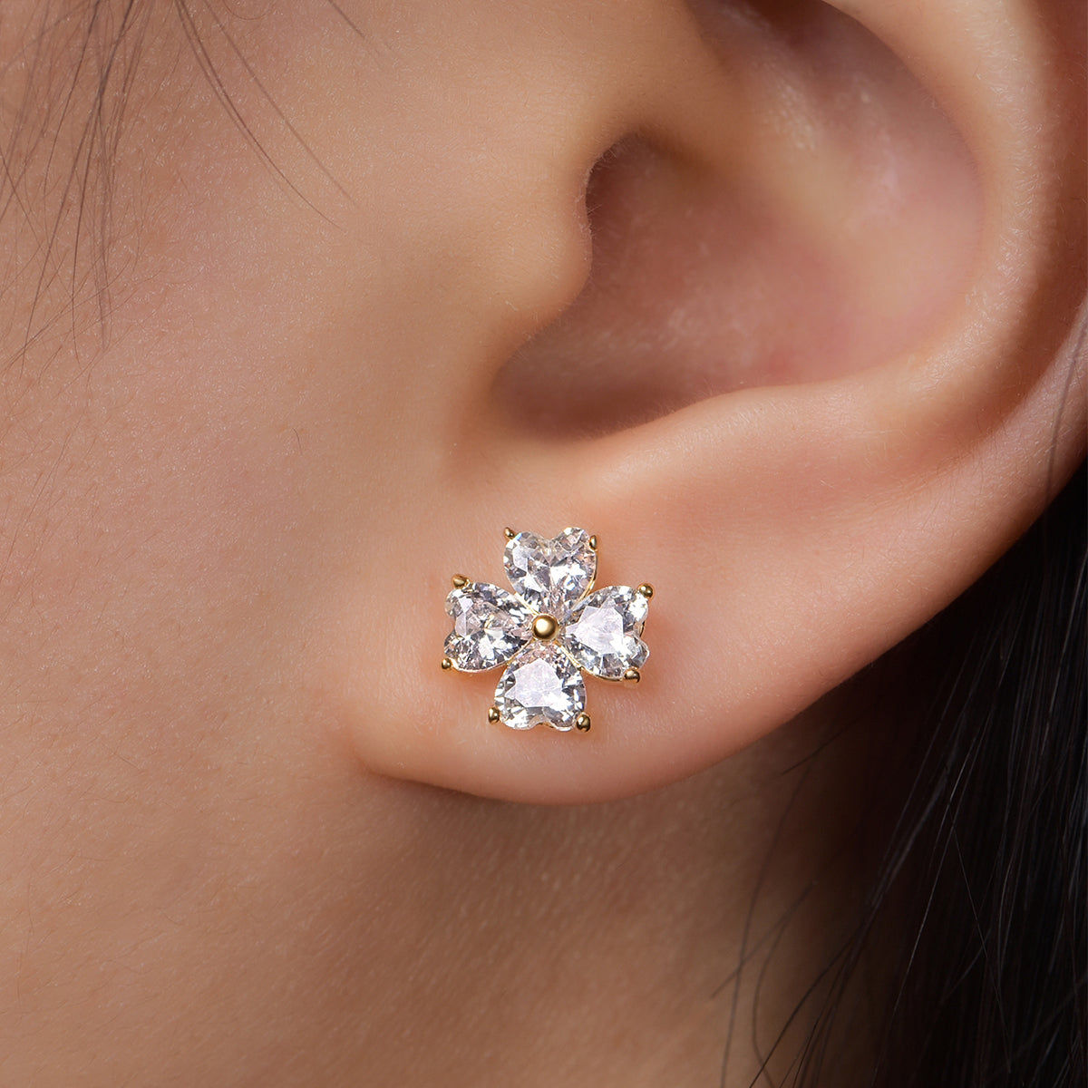 S925 Sterling Silver Clover Earrings