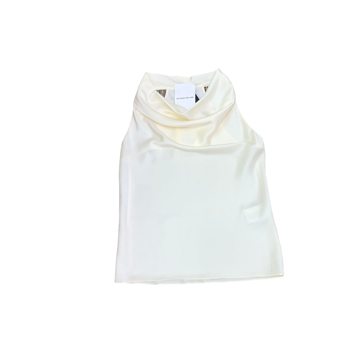 Double face Satin Lustrous Relaxed-fit Figure-flattering Halter Top
