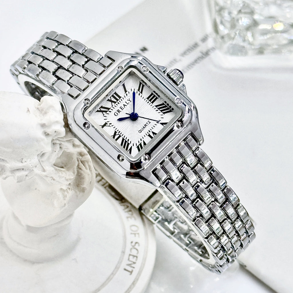 Classic Retro Square Imperméable Femmes Montre en diamant
