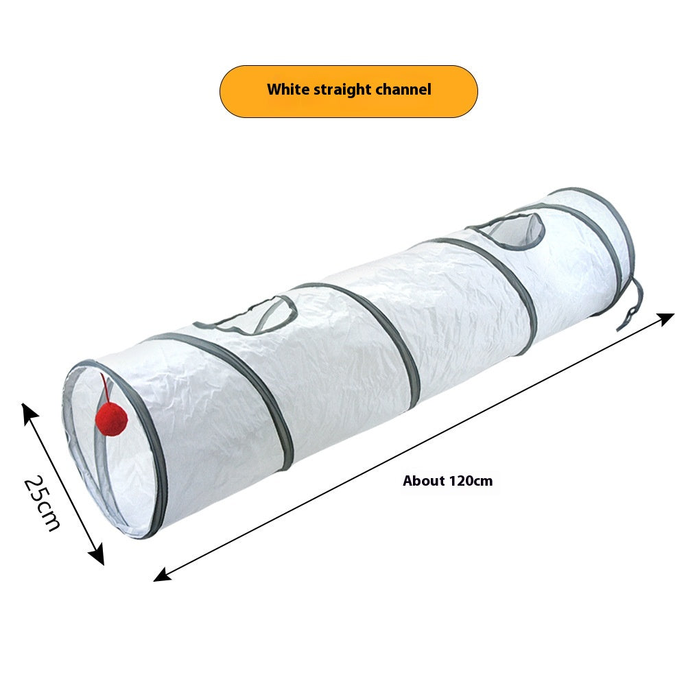 White Cat Tunnel Rolling Dragon Pet Toy Fournitures