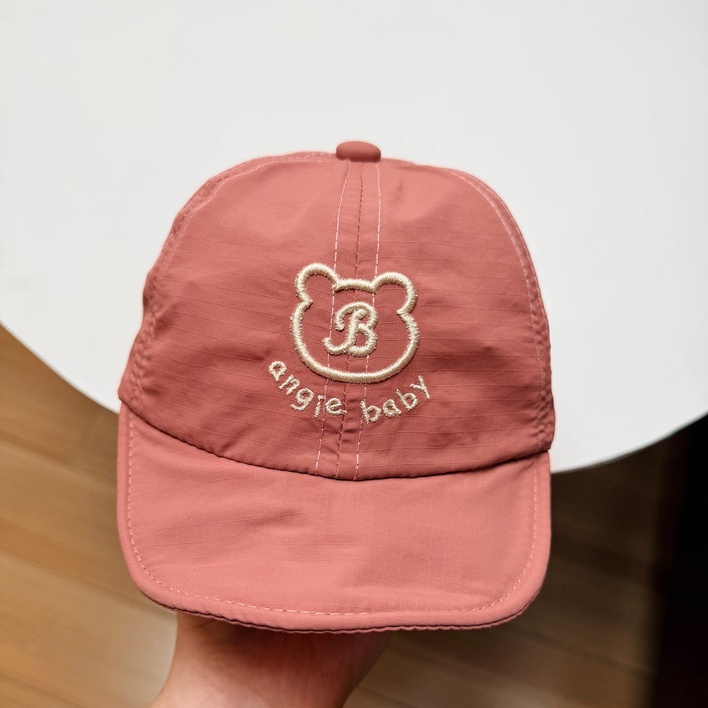 Style coréen mignon petit ours brodé Alphabet bébé chapeau de soleil