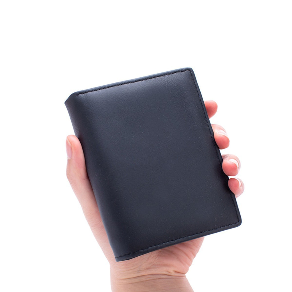 Portefeuille en cuir véritable homme Cowhide RFID Blocage