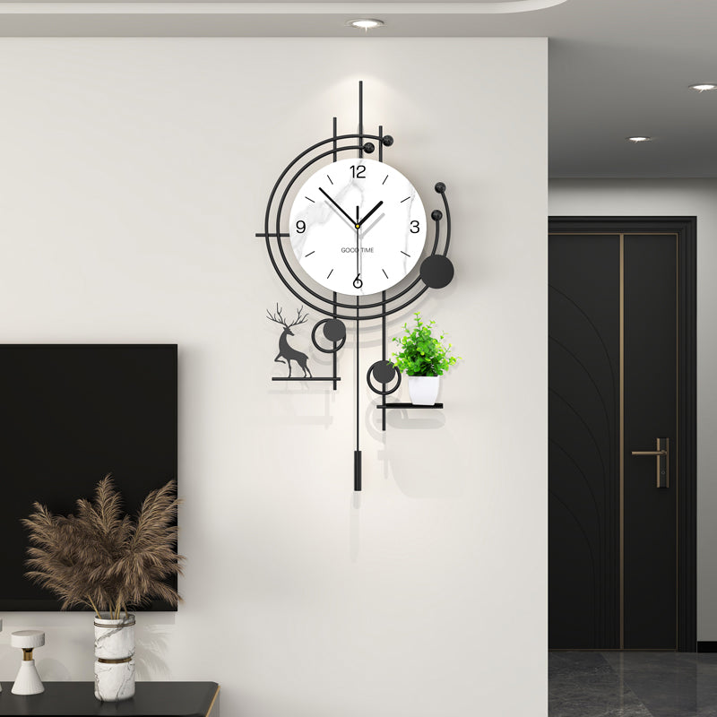 Horloge murale de cerf moderne avec plateau planteur Artistic Home Decor