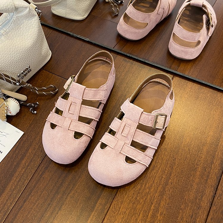 Femmes PrintempsÉté Vintage Niche Hollow ClosedToe Mules