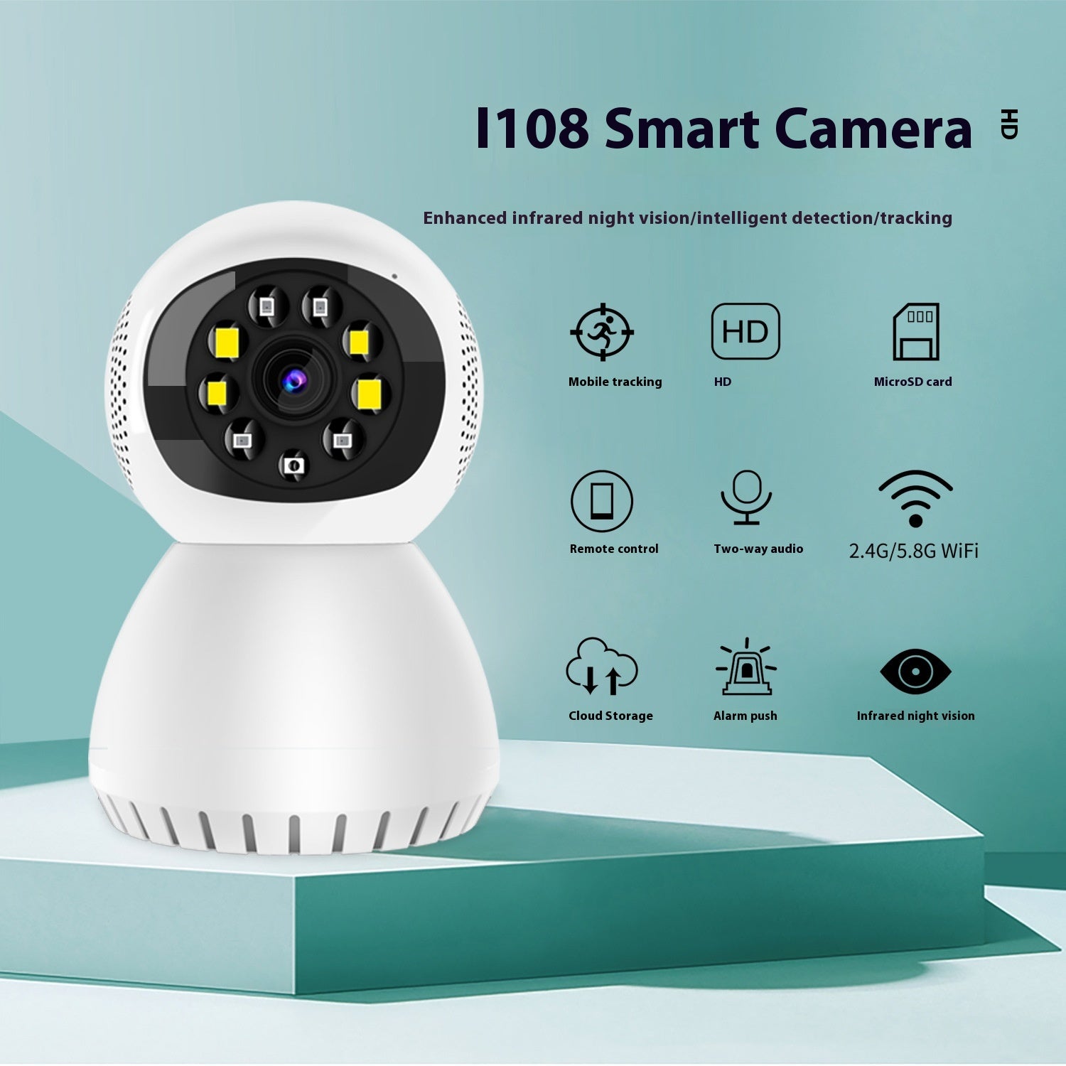 Caméra de moniteur sans fil à double fréquence 1080p HD Network Wifi