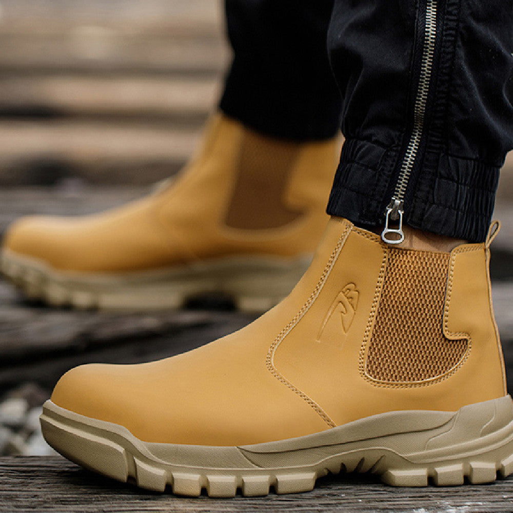 Chaussures de travail étanches anti-smashing et anti-pénétration en acier à quatre saisons