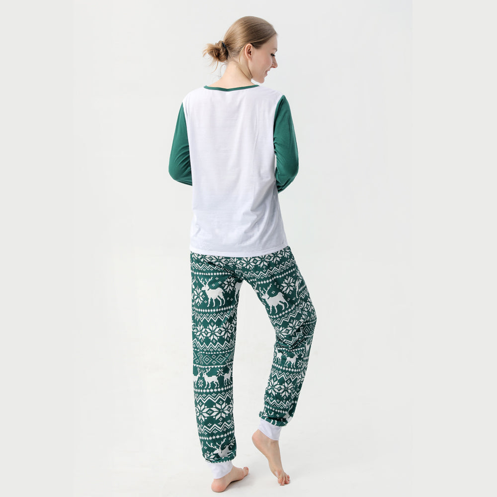Famille European and American Christmas Parent-child Printed Pajamas Set