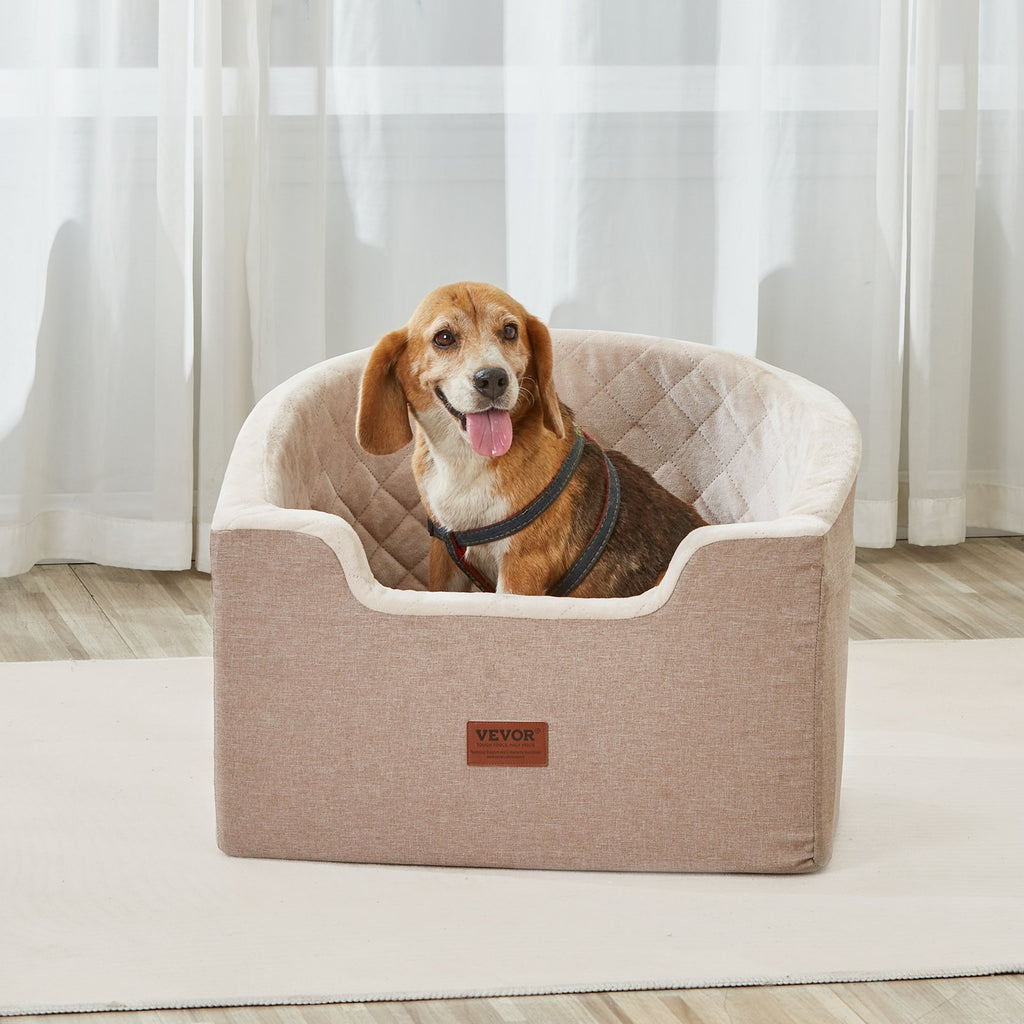 VEVOR Dog Booster Siège de voiture Pet Siège de voiture pour petit chien moyen jusqu'à 55 Lbs Brown
