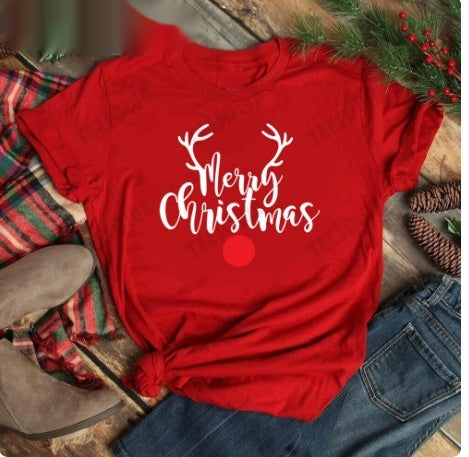 Joyeux T-shirt casual féminin de Noël