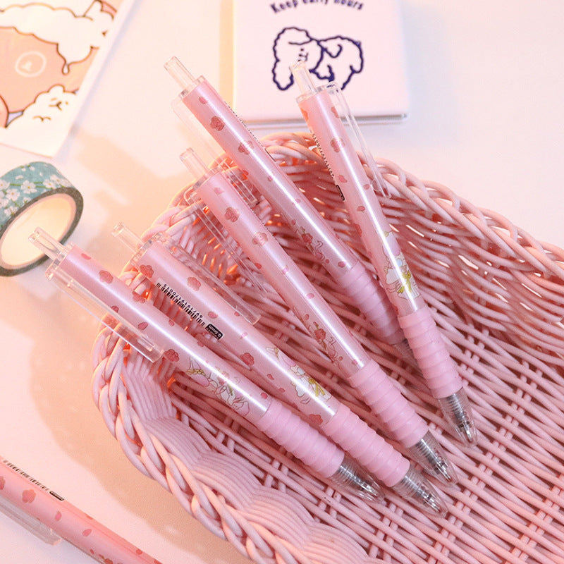 Cute Peach Press Gel Pen Coréen Papeterie Kawaii Gel Enk Rollerball Pens