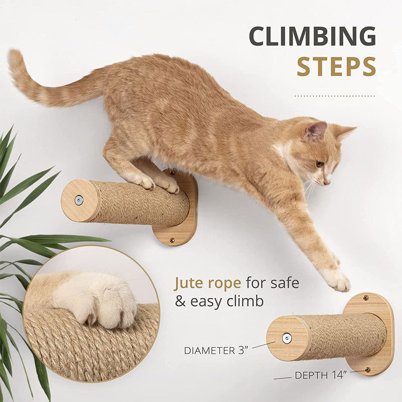 Neste de chat mural en bois