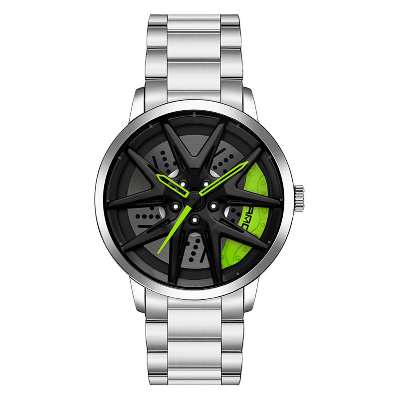 Cool Wheel Personnalité Montre Quartz Hollow Out