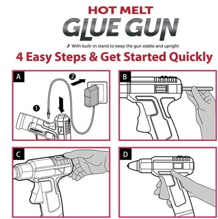 Melt Gun de colle électrique Trigger adhésif Hobby Craft bricolage bâtons de colle gratuit