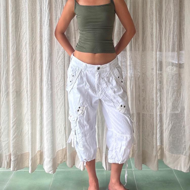 Lavé Vintage Loose-fit Vêtements de travail Pantalons à jambe droite