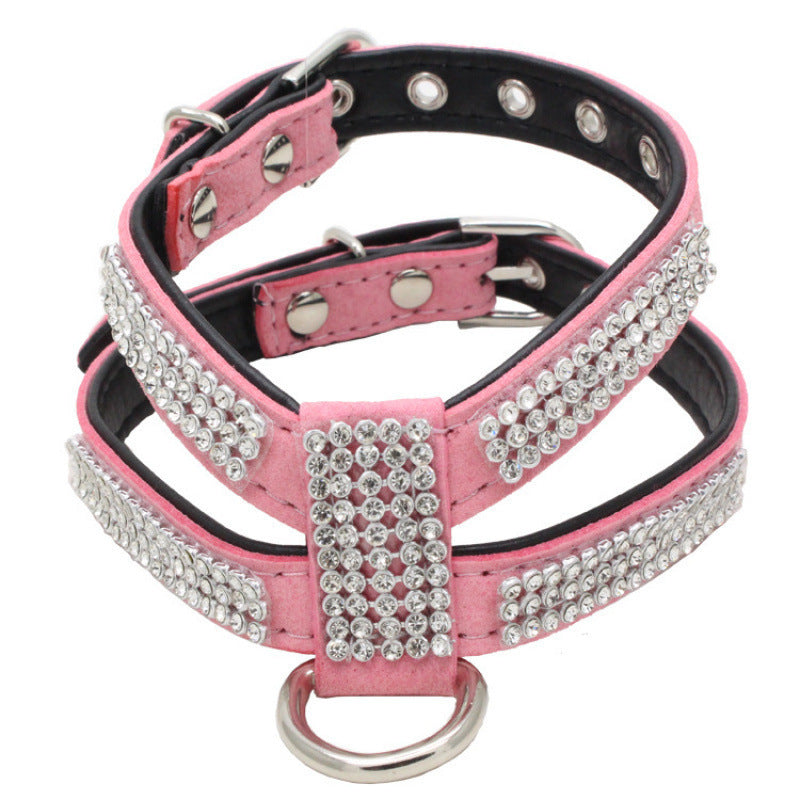 Petit chien en forme de K Strass Pet Hand Holding Rope poitrine bracelet costume