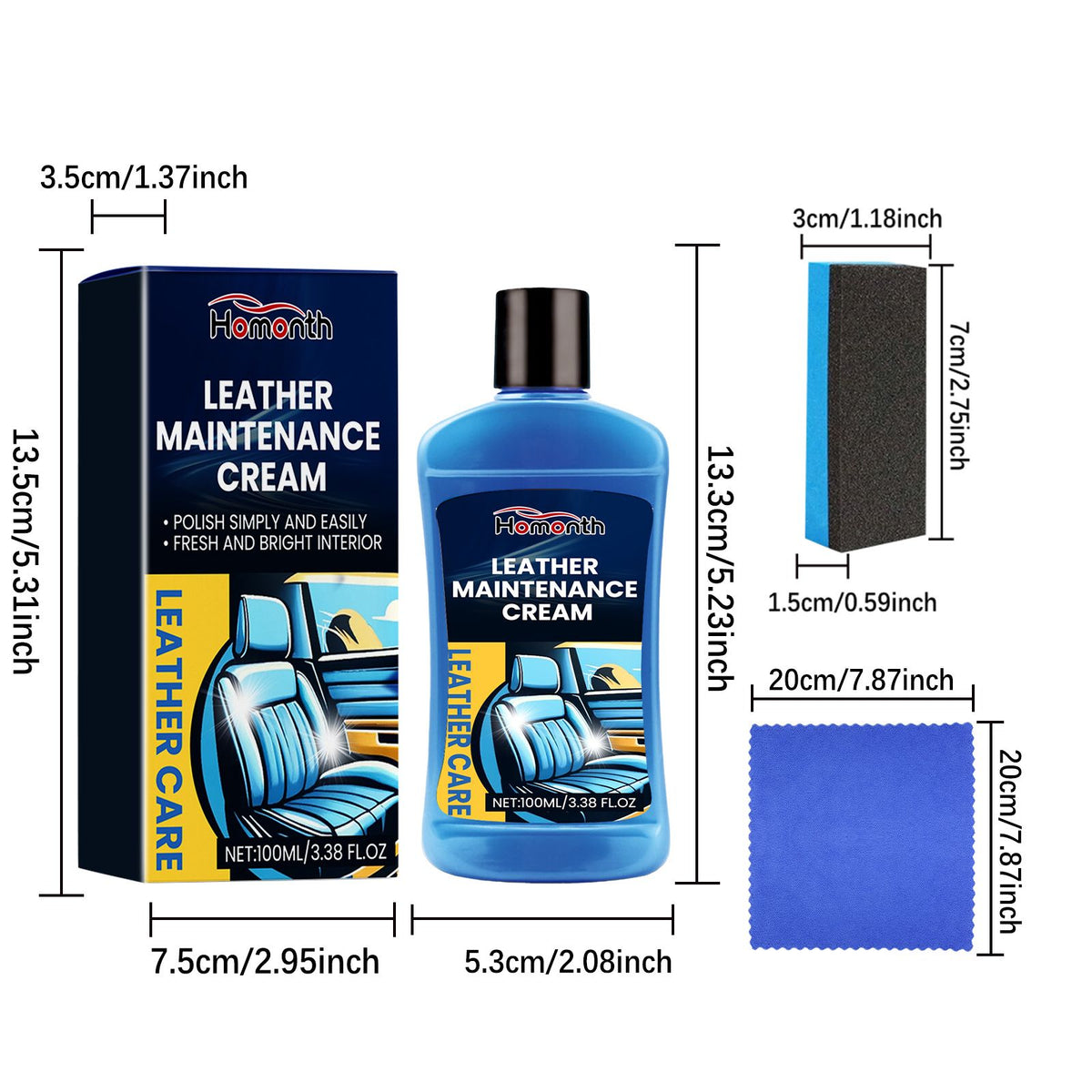 Kit HOMONTH Automobile pour soins en cuir