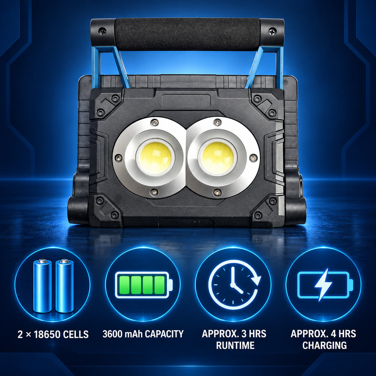 Éclairage de la batterie magnétique rechargeable solaire W875 3 Lampe de travail 30W C