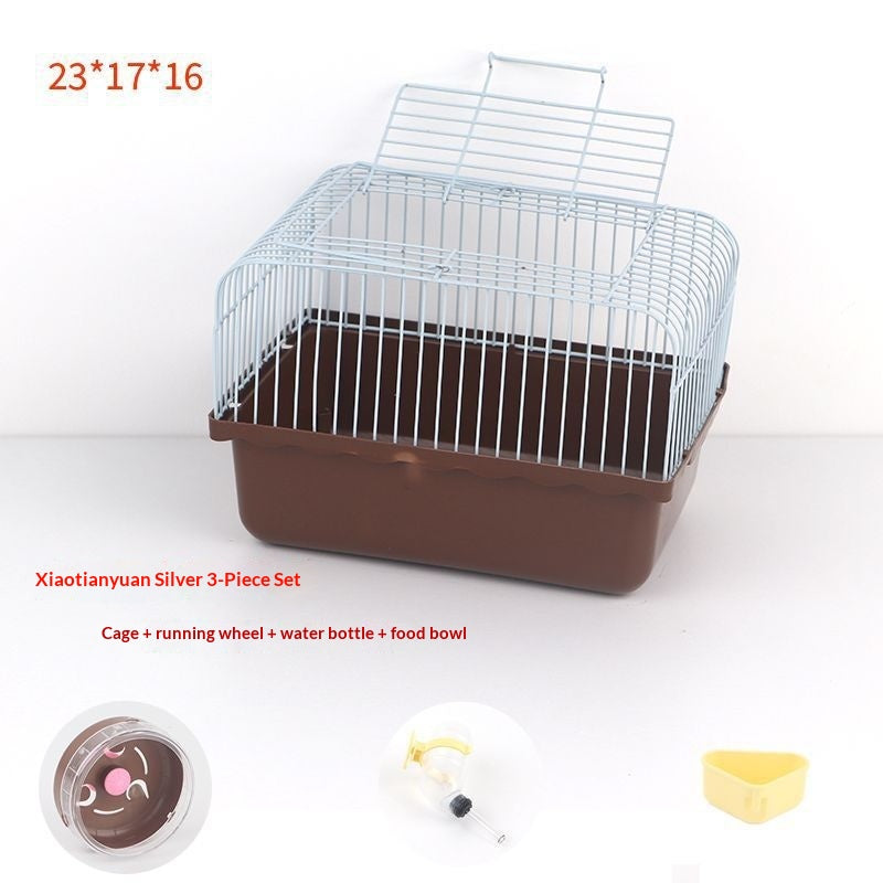 Petit ensemble d'approvisionnement pour animaux de style pastoral comprenant une bouteille d'eau un bol alimentaire et une quille de course