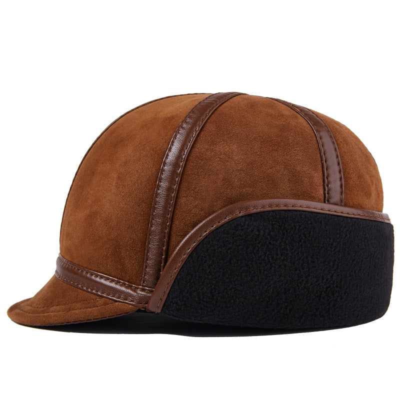 Chapeau d'hiver en cuir casual pour hommes
