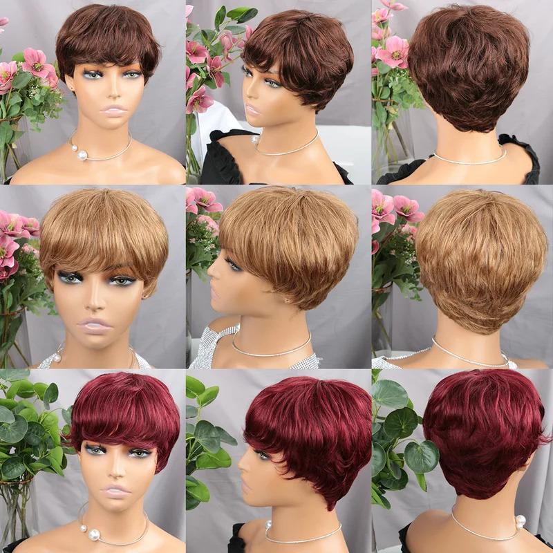 Fashion brune cheveux courts éponge synthétique