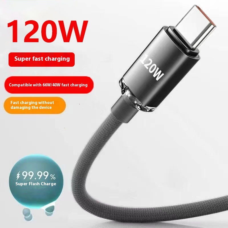 Double câble de données de typec 120W Super charge rapide