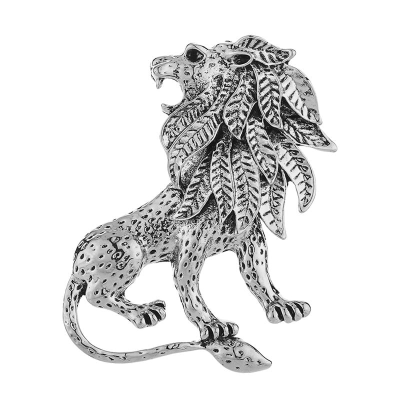 Fierce Tête Lion et Tigre Brooch Vintage Personnalisé