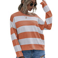 Amazon Autumn And Winter European and American Women's Casual Loose Knitted Sweater Stripe