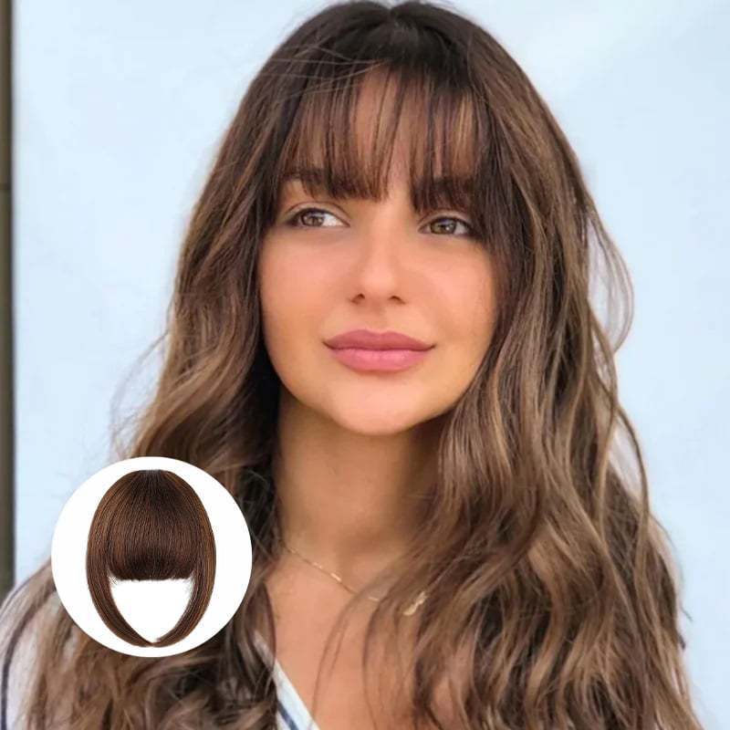 Air Bangs artificiels cheveux humains Bangs pièce de cheveux Mini Bangs légers
